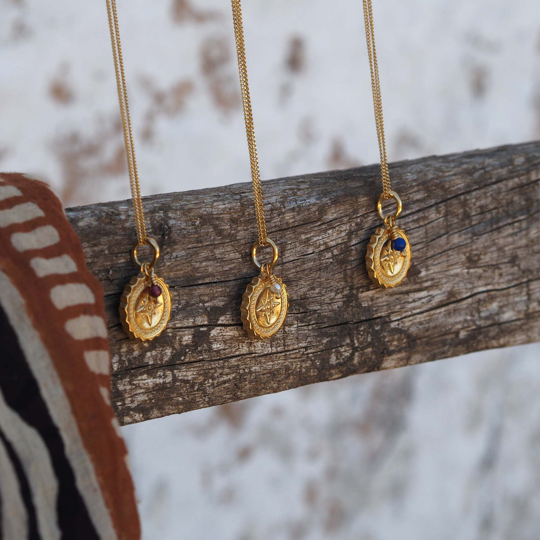 Bianca Jones Compass Necklace with Garnet in Solid Silver or Gold. A symbol of guidance and adventure, perfect for encouraging loved ones on their journeys.