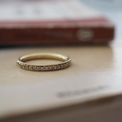 Diamond Wedding Band in Yellow or White Gold, Symbolising Eternal Commitment