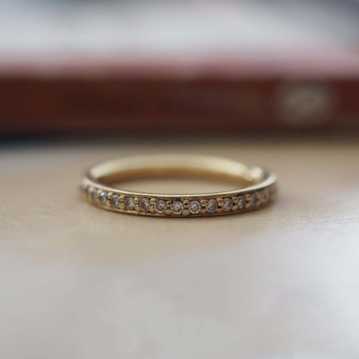 Diamond Wedding Band in Yellow or White Gold, Symbolising Eternal Commitment