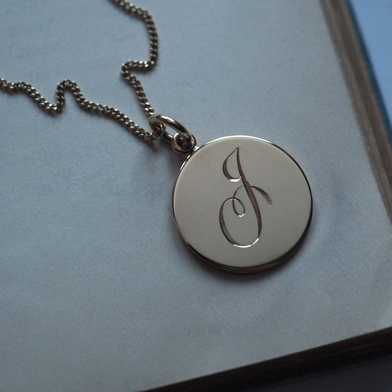 Solid gold initial necklace in yellow, rose, or white gold