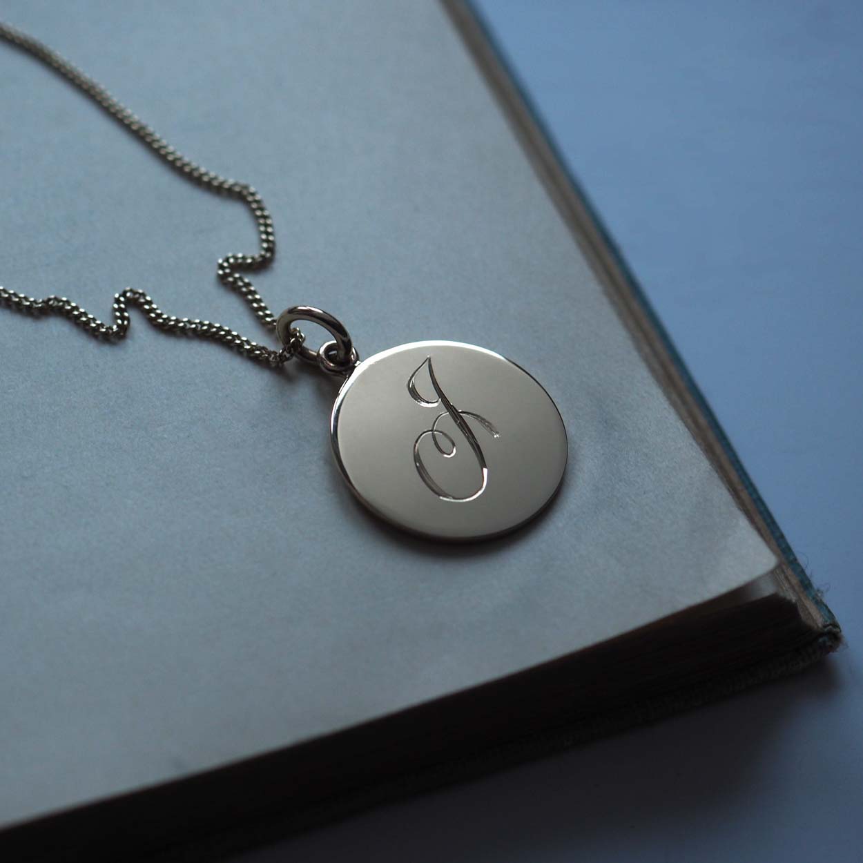 Solid gold initial necklace in yellow, rose, or white gold