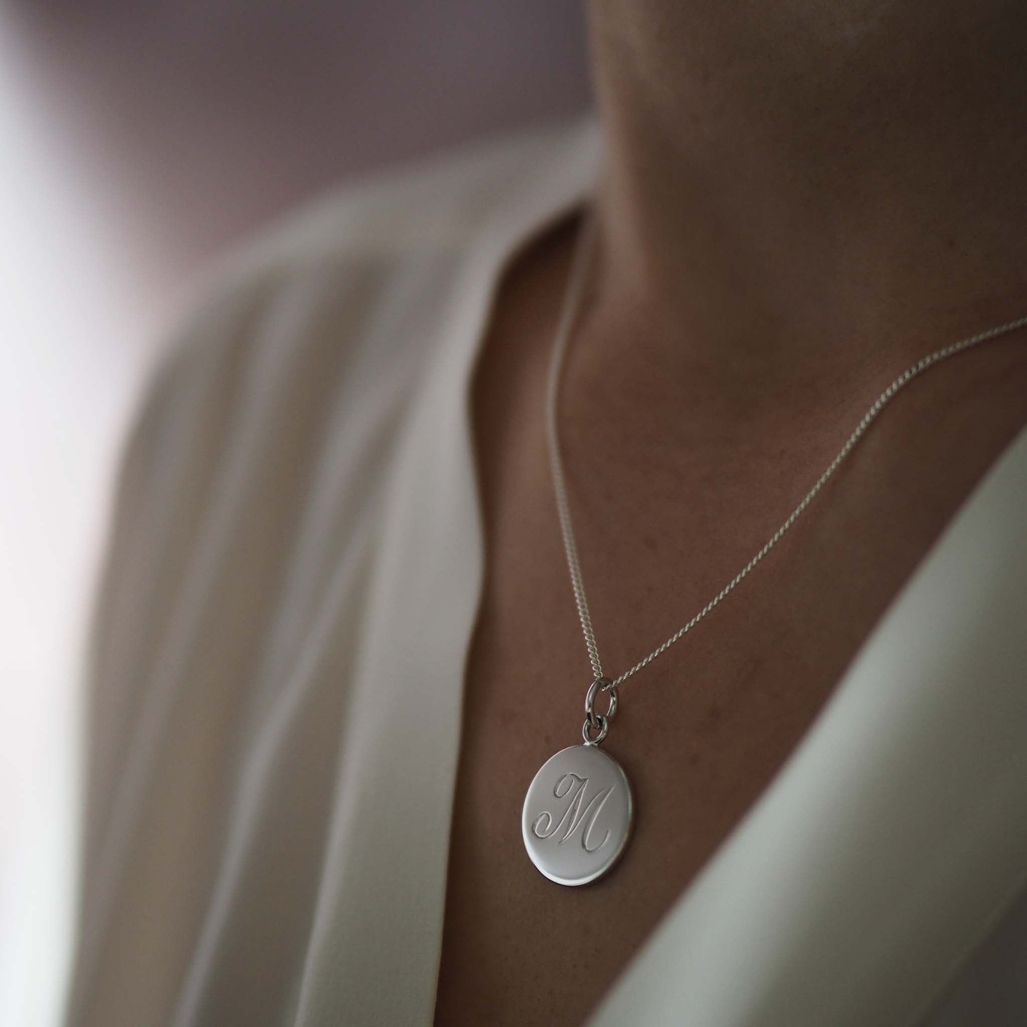 Solid gold initial necklace in yellow, rose, or white gold