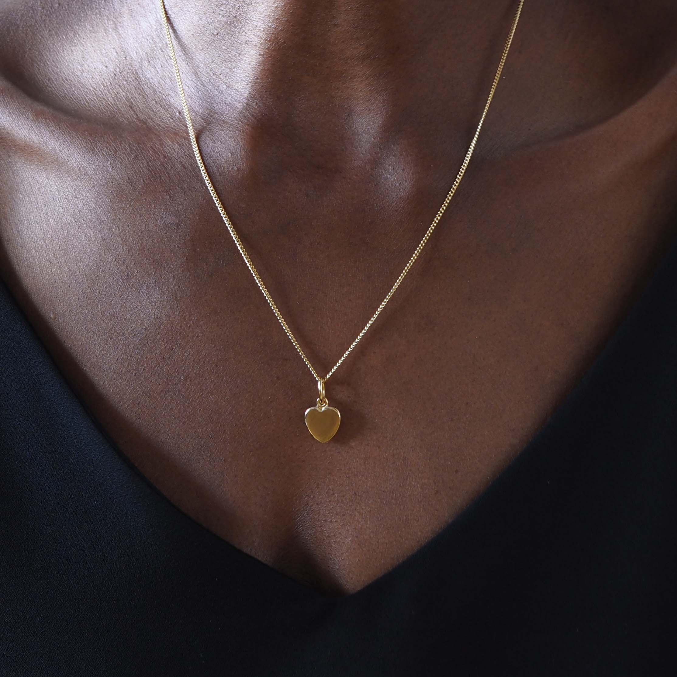 Love Heart Necklace in 18ct Solid Gold, available in Yellow, White, or Rose Gold. Heart-shaped pendant symbolising timeless love and affection.