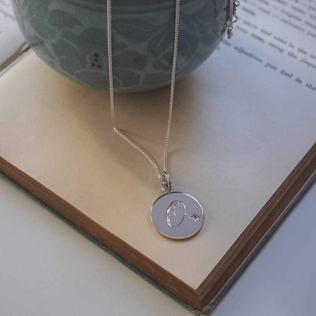 Alexandrite Initial Necklace in Sterling Silver bay Bianca Jones Jewellery