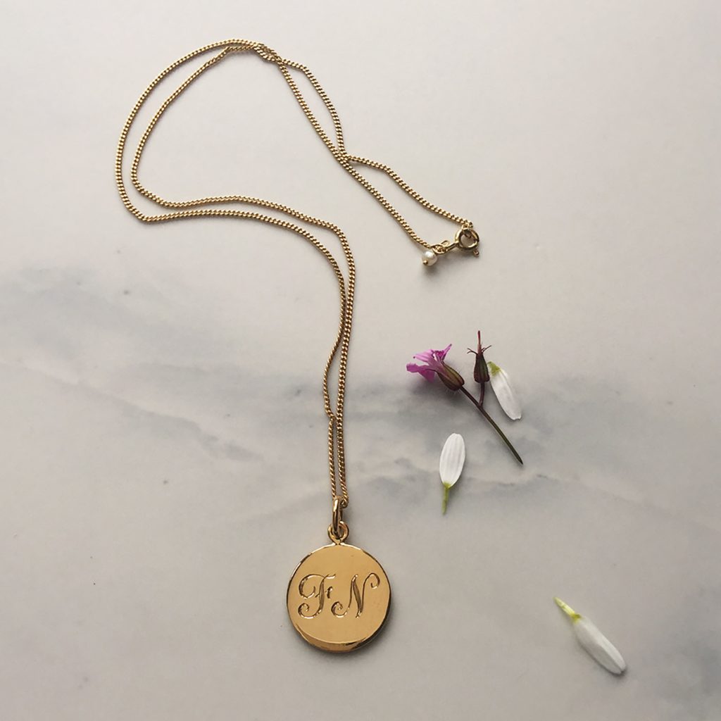Double Initial Necklace in Yellow Gold Vermeil