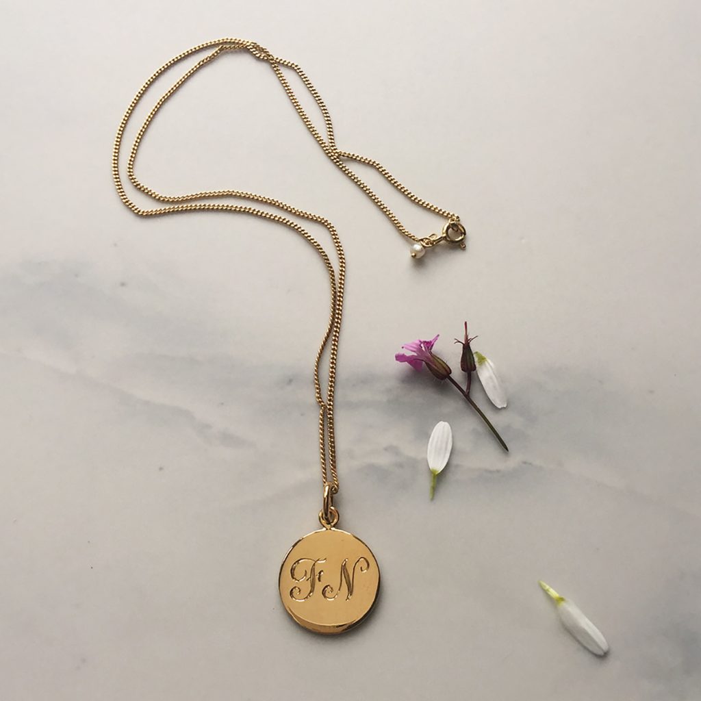 Gold double initial necklace with personalised letters – Bianca Jones Jewellery