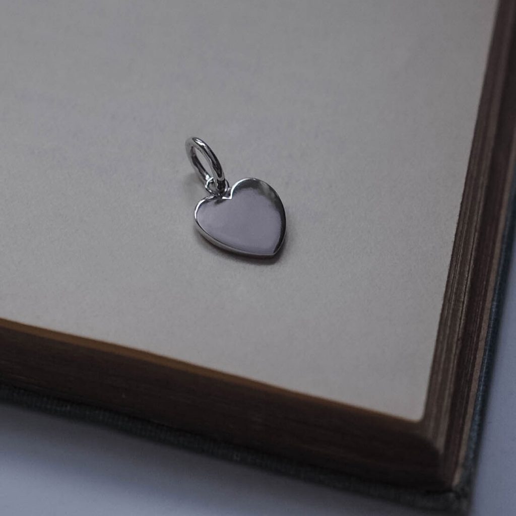 Bianca Jones solid Gold Love Heart Charm Customisable with Engravings, Ideal for Mixing with other Charms
