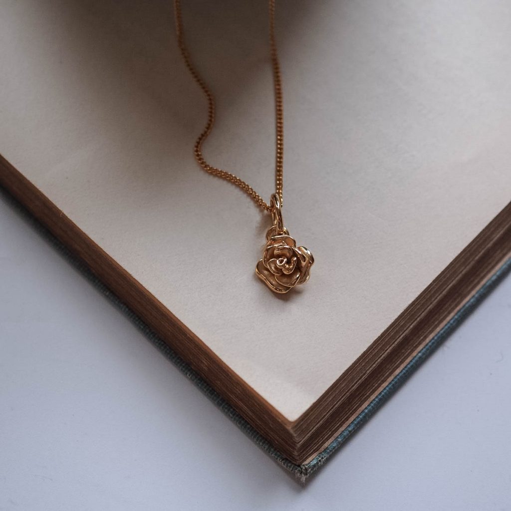 Rose Necklace Gold Vermeil by Bianca Jones Jewellery
