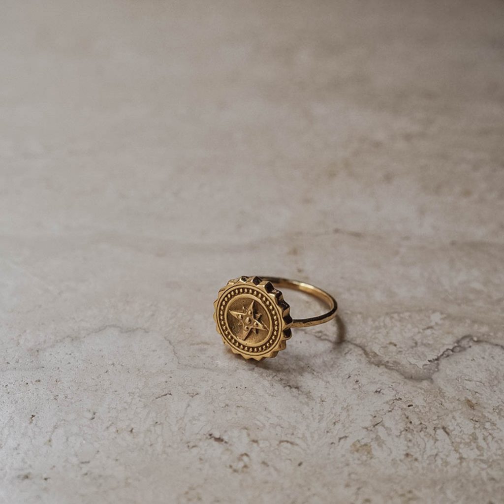 Compass ring in Gold Vermeil