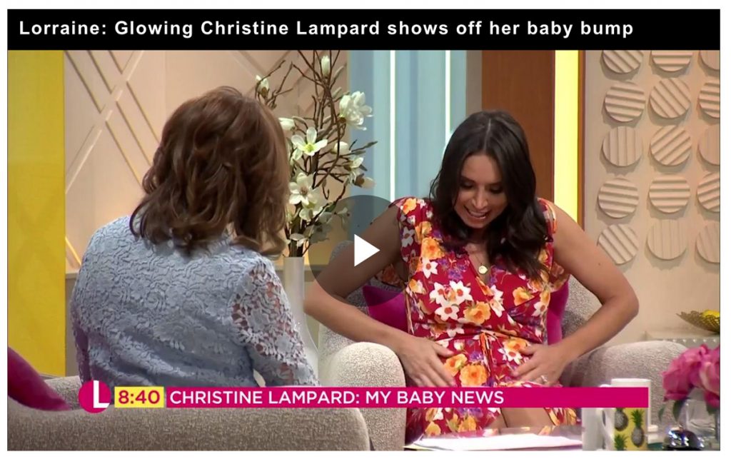Christine Lampard wearing her Latitude and Longitude Necklace