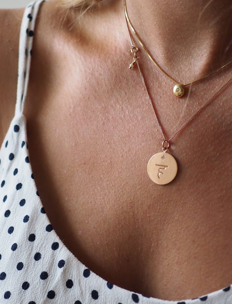 Throat Chakra Necklace in rose gold by Bianca Jones, symbolising communication, wisdom, and self-expression.