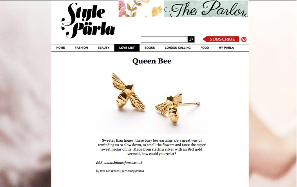 Bumble Bee Earrings, Queen Bee : Style Parla