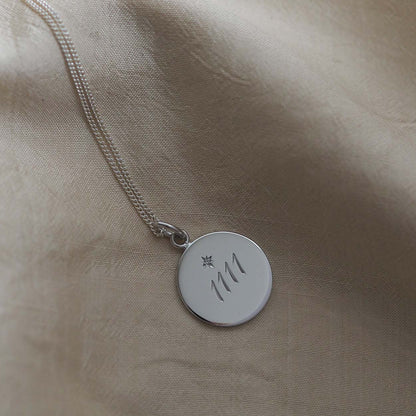 Gold Silver 1111 necklace with engraved numerals, symbol of manifestation and intuition