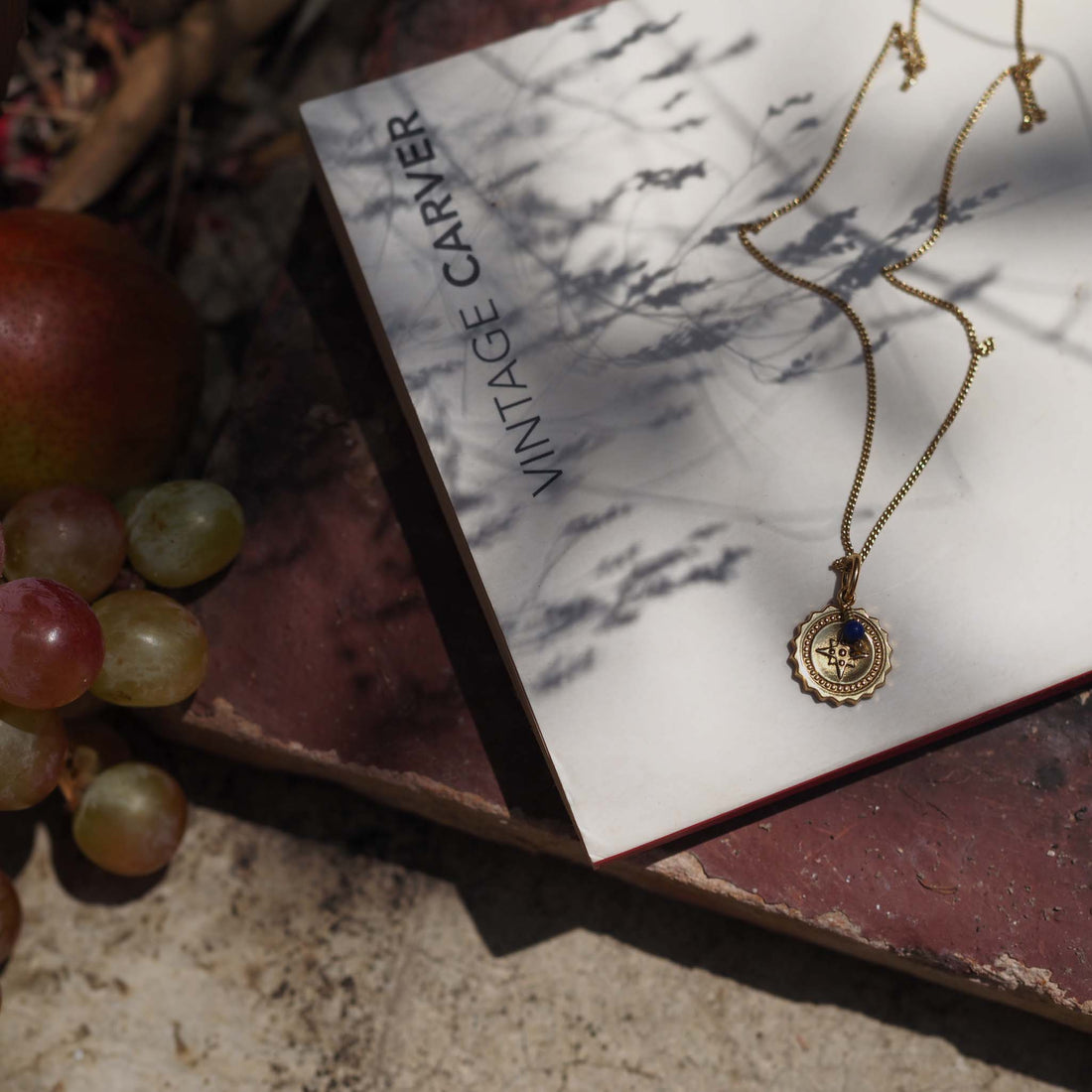 Compass Necklace with Lapis Lazuli. A gift of guidance and protection for adventurers, enhancing joy and vitality on their journey.