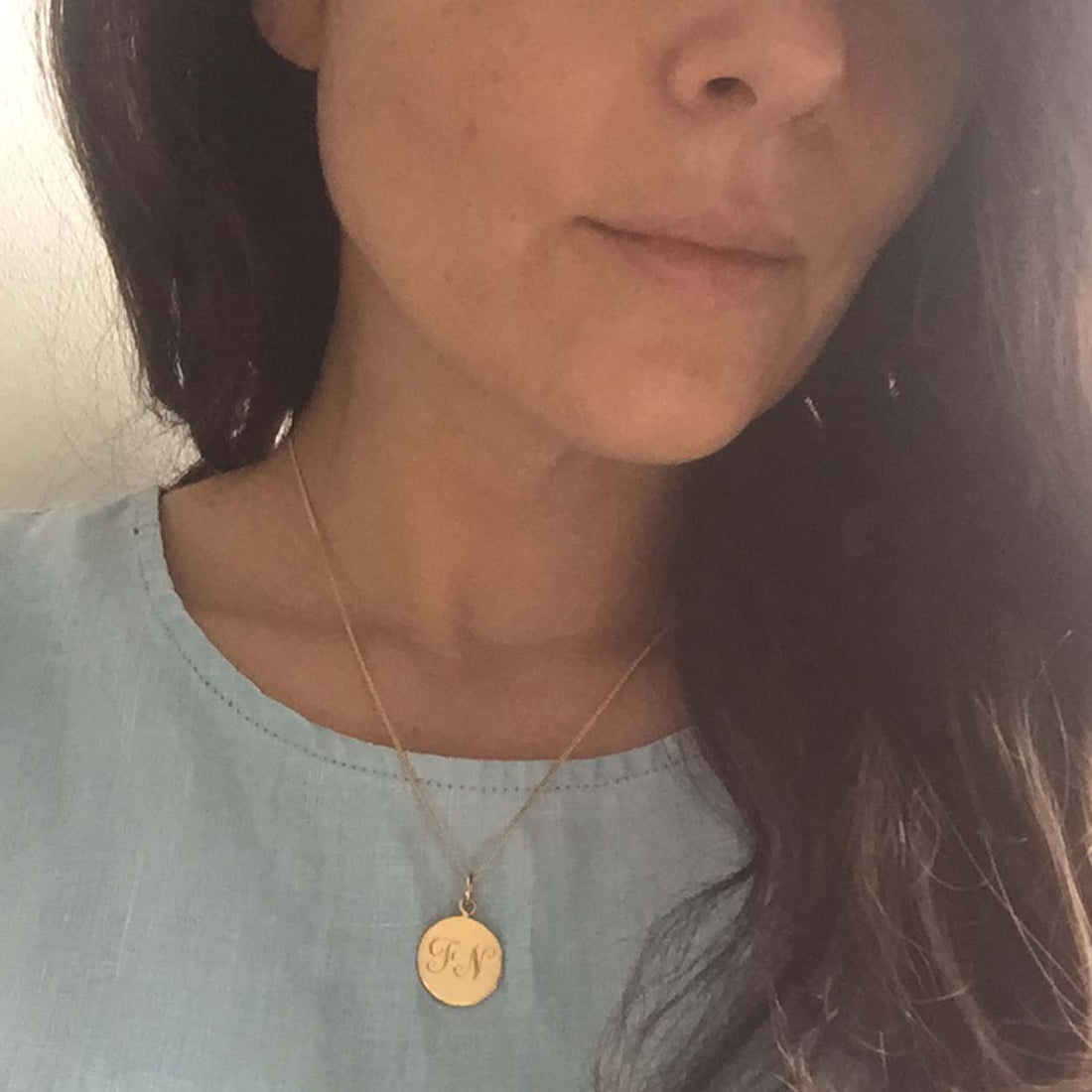 Gold double initial necklace with personalised letters – Bianca Jones Jewellery