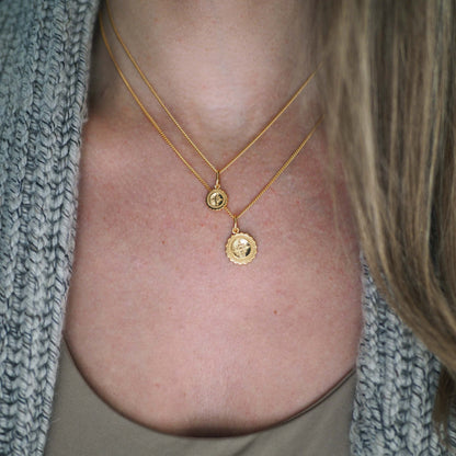 Compass Mini Necklace in Solid Sterling Silver or Gold