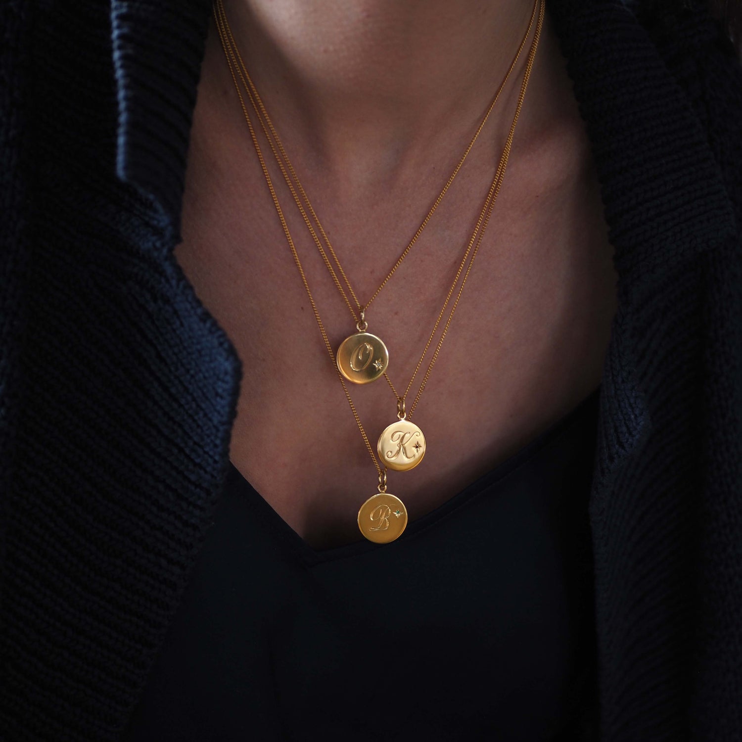 Solid 18ct gold vermeil Birthstone October Pink Tourmaline Initial Necklace with a hand-engraved scrolled initial and a brilliant-cut Pink Tourmaline in a Victoriana star-style setting, symbolizing love, balance, and seasonal elegance.