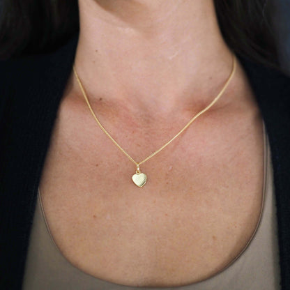 Love Heart Necklace in 18ct Solid Gold, available in Yellow, White, or Rose Gold. Heart-shaped pendant symbolising timeless love and affection.