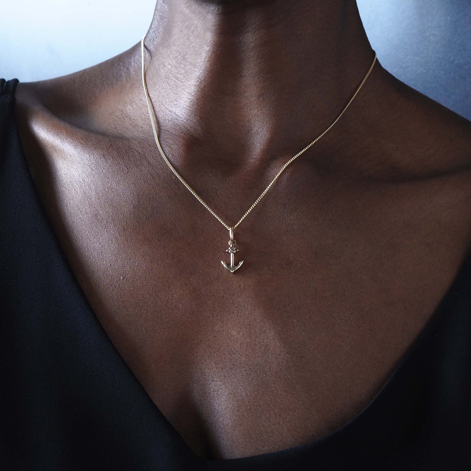 Anchor Necklace in 9ct Solid Gold, available in Yellow, White, and Rose Gold – Timeless Nautical-Inspired Jewellery