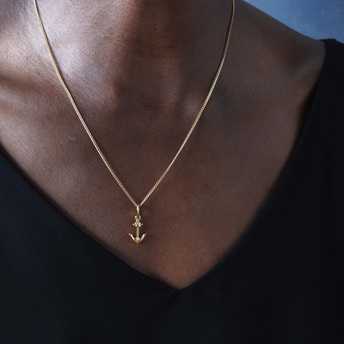 Anchor Necklace in 18ct Solid Gold, available in Yellow, White, and Rose Gold – Elegant Nautical-Inspired Jewellery Piece