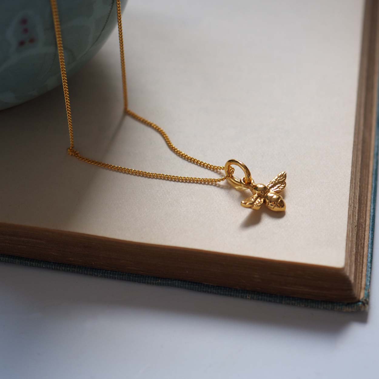 Bianca Jones Jewellery Bumble Bee Necklace in Sterling Silver and 18ct Gold Vermeil - Symbol of Love and Nature