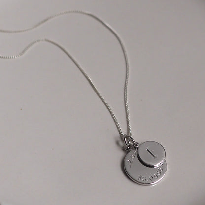 Latitude and Longitude Mini Initial Necklace in Solid Sterling Silver