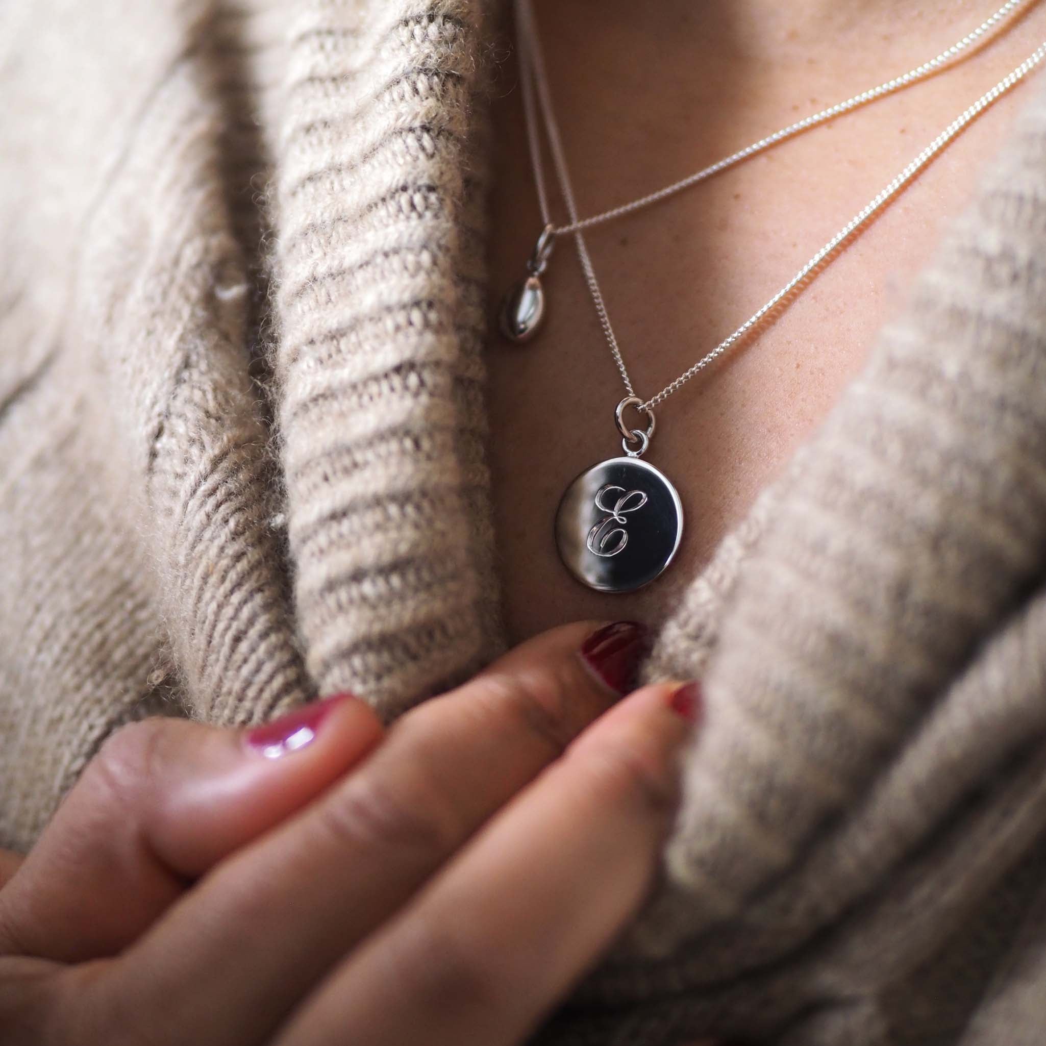 Teardrop Necklace in Silver or Gold Vermeil