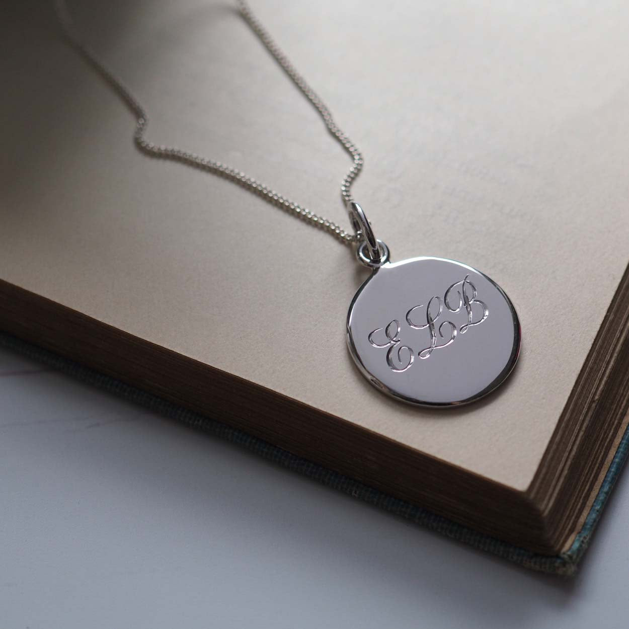 Triple Initial Necklace in Solid Sterling Silver