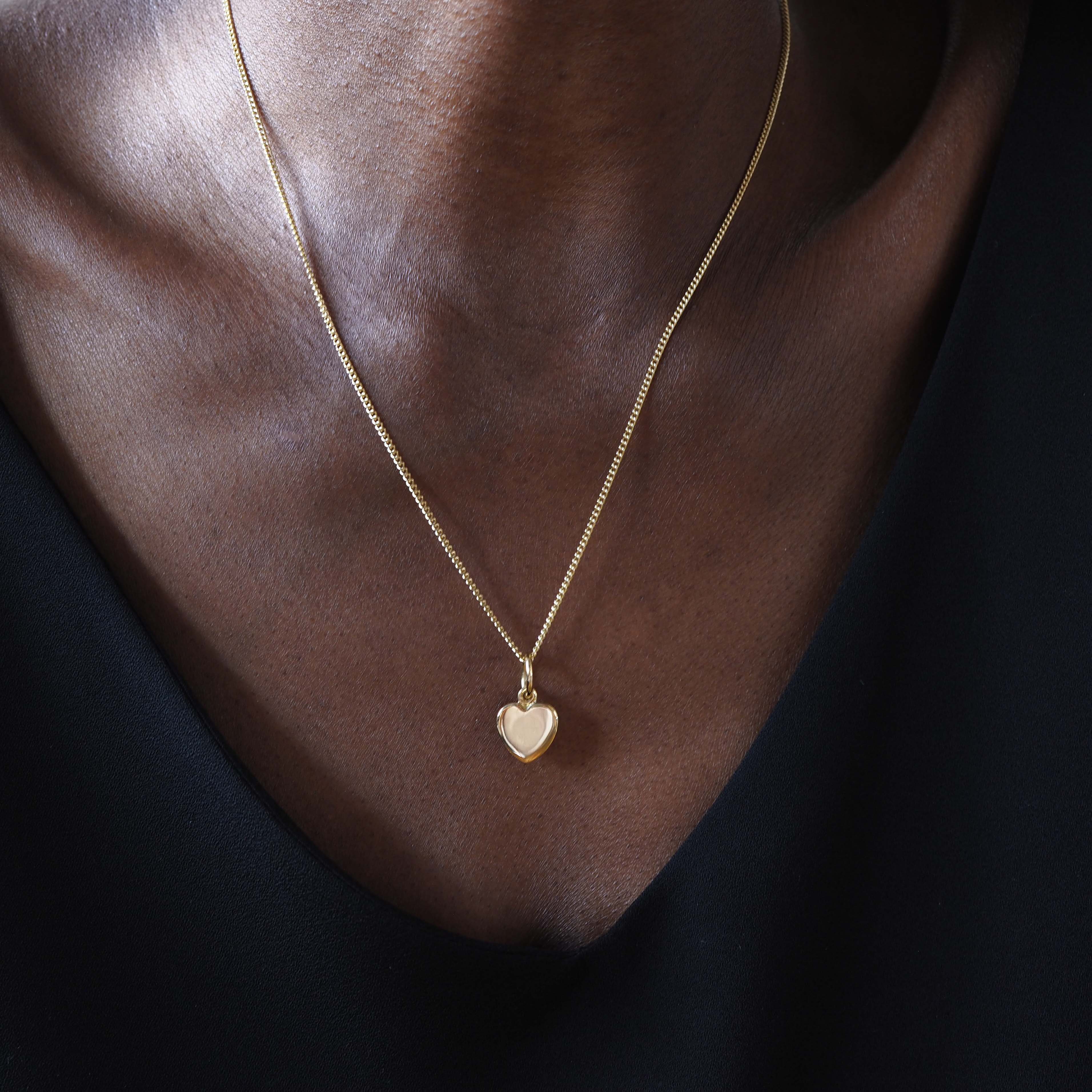 Love Heart Necklace in 18ct Solid Gold, available in Yellow, White, or Rose Gold. Heart-shaped pendant symbolising timeless love and affection.