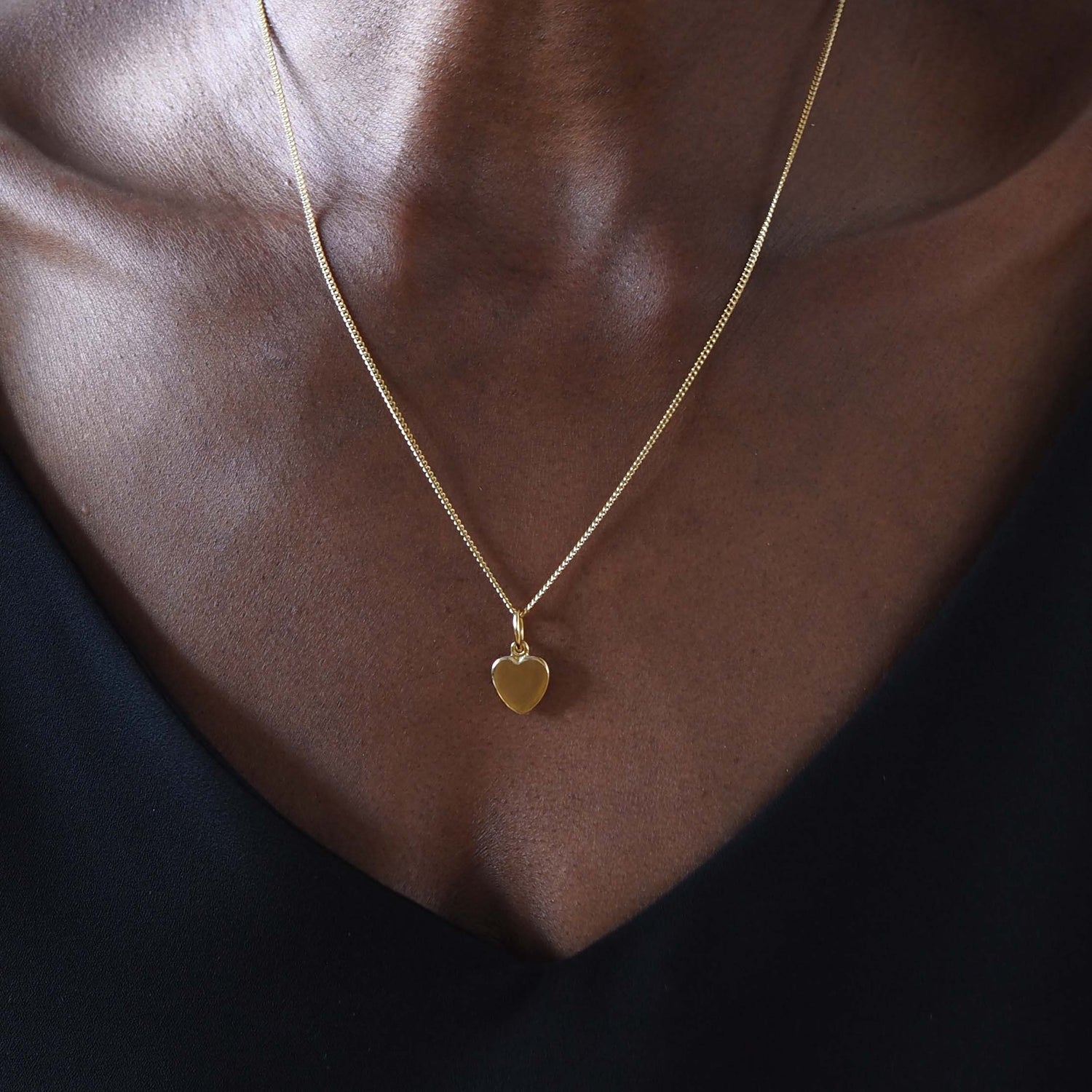 Love Heart Necklace in 18ct Solid Gold, available in Yellow, White, or Rose Gold. Heart-shaped pendant symbolising timeless love and affection.