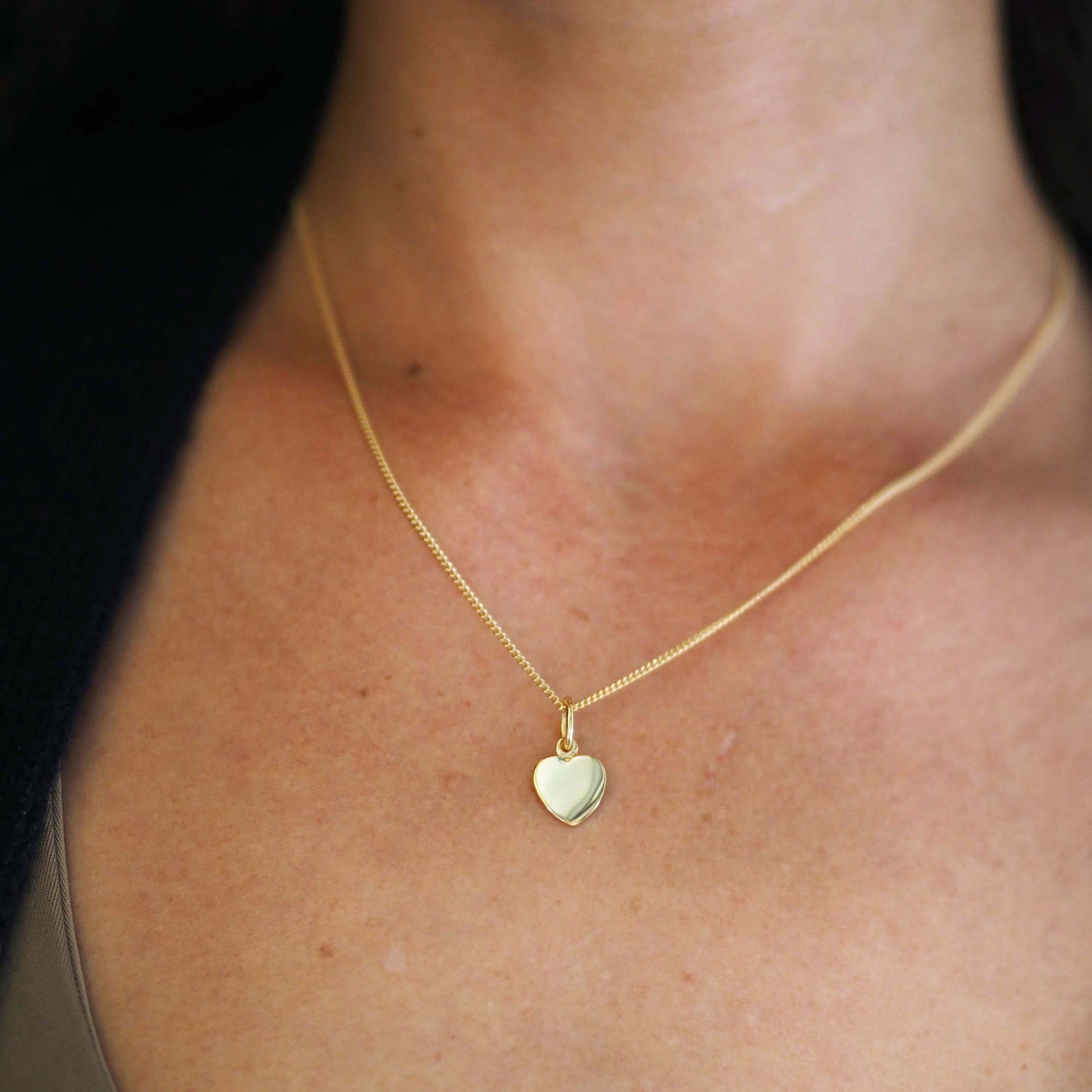 Love Heart Necklace in 18ct Solid Gold, available in Yellow, White, or Rose Gold. Heart-shaped pendant symbolising timeless love and affection.