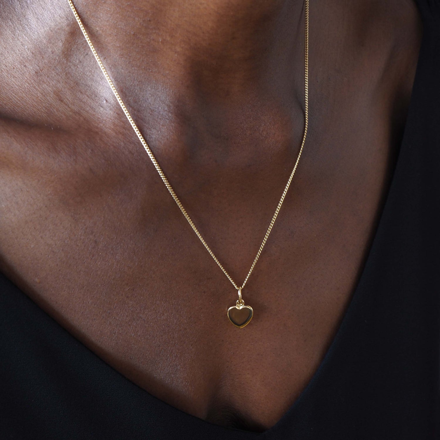 Love Heart Necklace in 18ct Solid Gold, available in Yellow, White, or Rose Gold. Heart-shaped pendant symbolising timeless love and affection.
