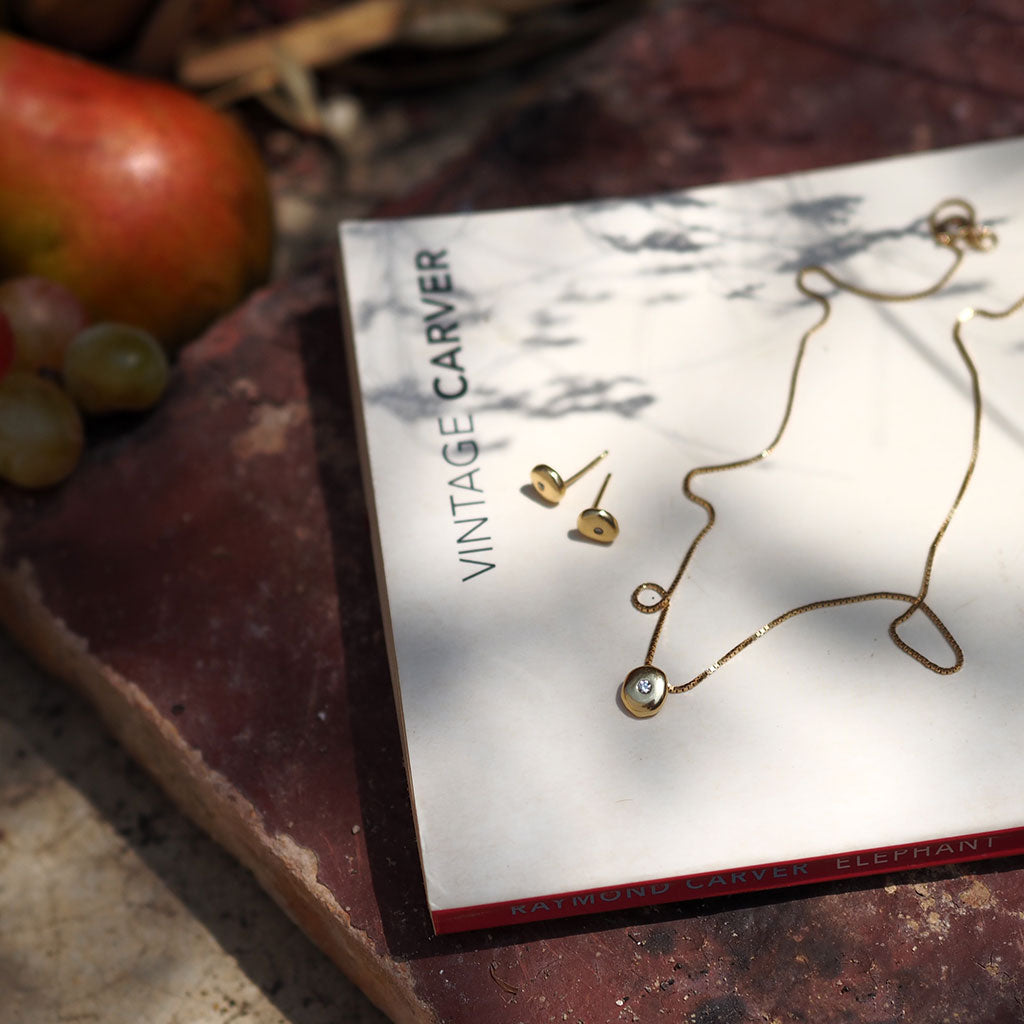 Birthstone Comfort Earrings in Solid Gold by Bianca Jones Jewellery