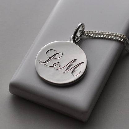 Double Initial Necklace in Sterling Silver