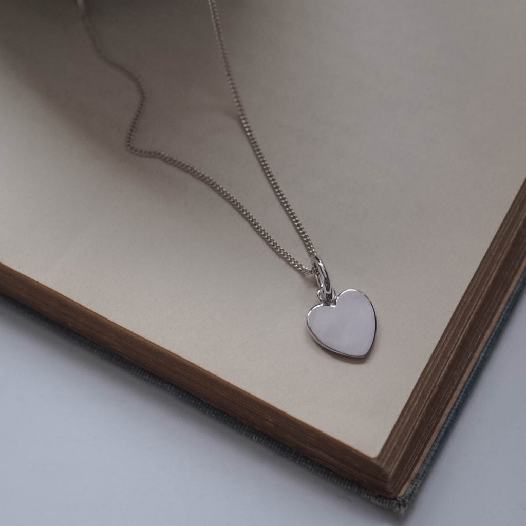 Handcrafted Love Heart Necklace in Sterling Silver or 18ct Gold Vermeil
