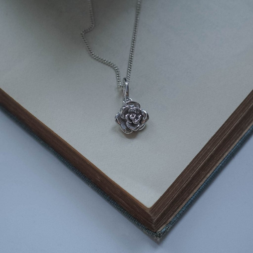 Rose Necklace Sterling Silver by Bianca Jones Jewellery