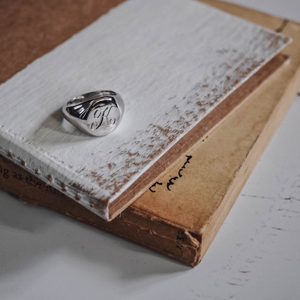 Signet Oval Initial Ring