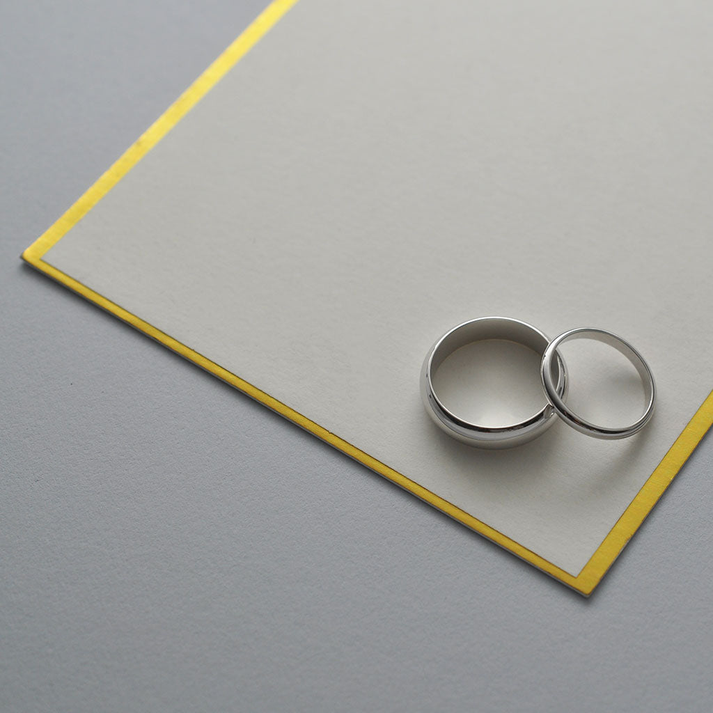 Bianca Jones bespoke wedding bands, crafted in elegant white gold, symbolising unique and timeless love.